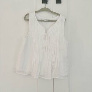 Abercrombie Kids Ivory Pleated Tank Top